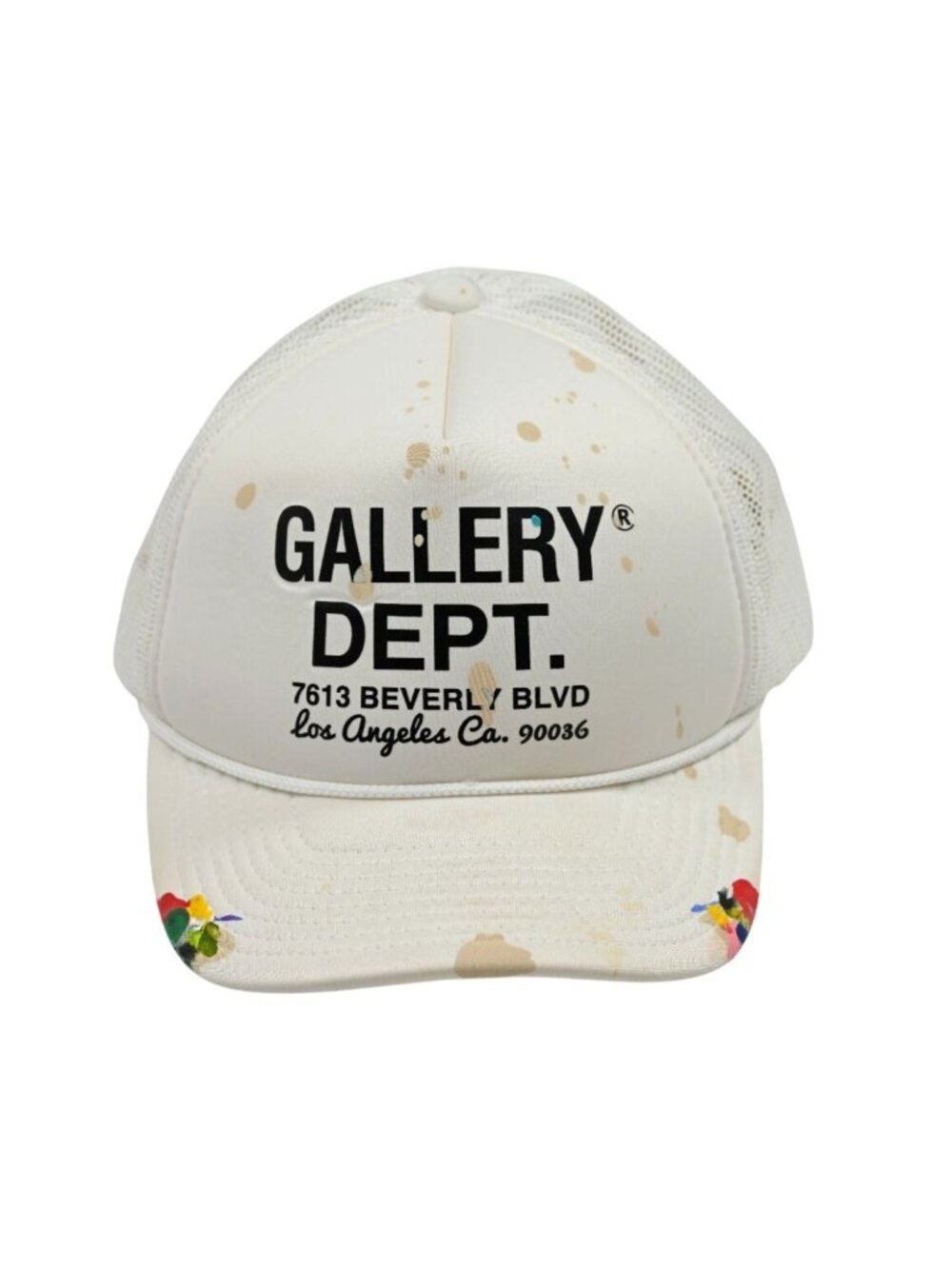 Gallery Dept. Workshop Paint-Splattered Logo-Print Hat in White